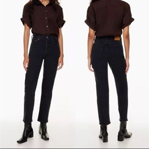 Aritzia Denim Forum Arlo High Rise Straight 30L- Black- Size 29
